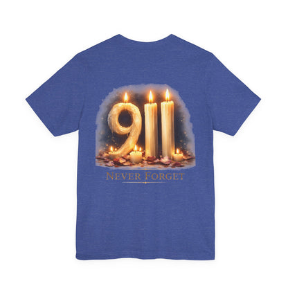 9/11 Never Forget T-Shirt – Memorial Candle Tribute Tee