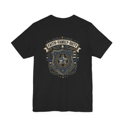 Police Badge Shield T‑Shirt — "Faith • Family • Duty" Graphic Tee