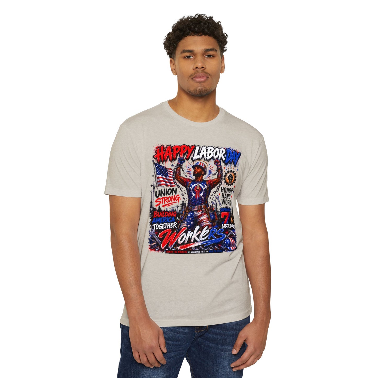 Labor Day Workers T-Shirt – "Happy Labor Day" Union Strong Patriotic Tee