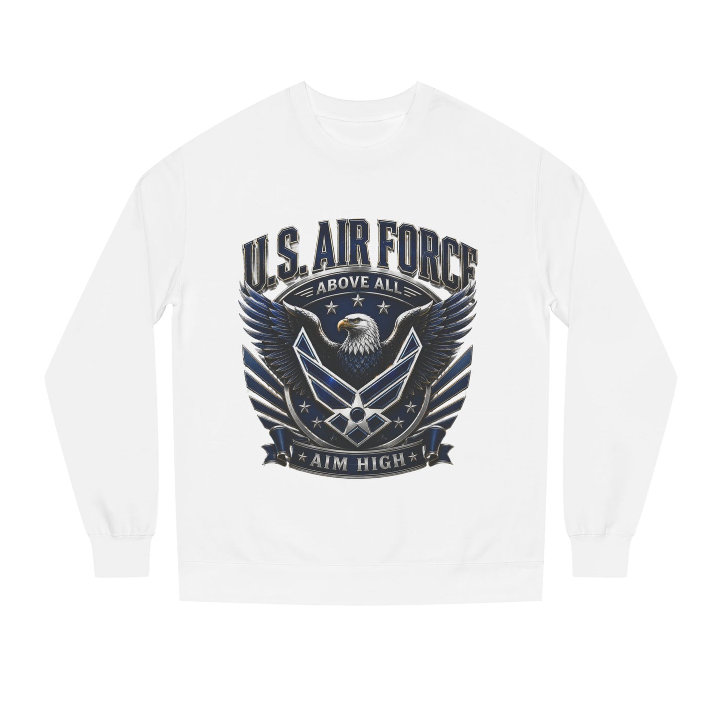 U.S. Air Force Crewneck Sweatshirt — "Above All, Aim High" Graphic