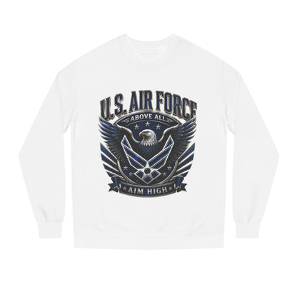 U.S. Air Force Crewneck Sweatshirt — "Above All, Aim High" Graphic