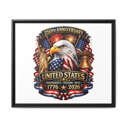 250th Anniversary United States Framed Canvas - Patriotic Eagle 1776–2026