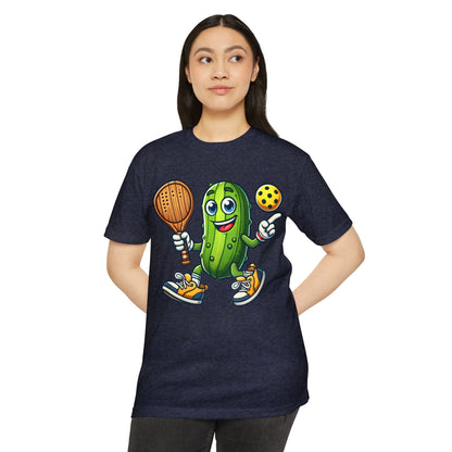 Pickle Pickleball T-Shirt – Cute Pickle Playing Pickleball Graphic Tee