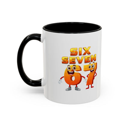 Six Seven Cartoon Number Coffee Mug - Fun Math Teacher Gift (11/15oz)