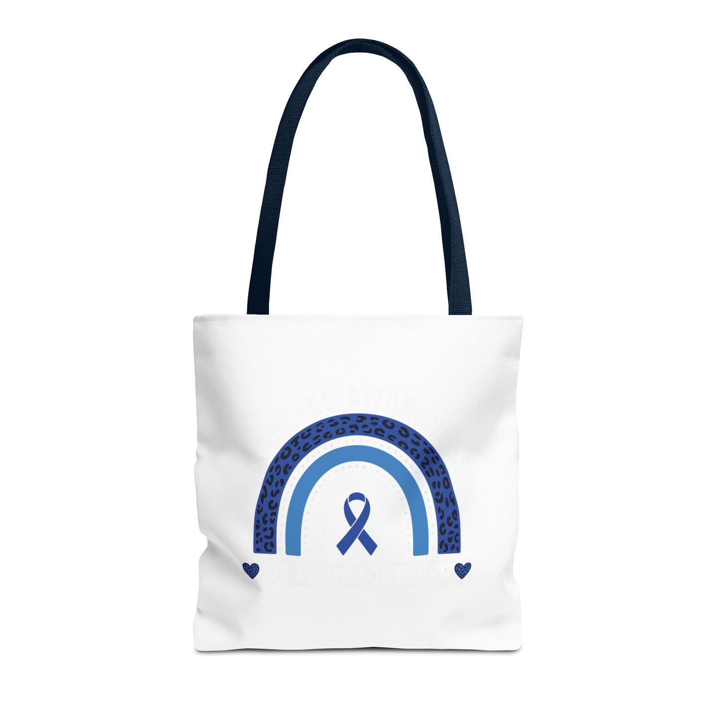 Blue Awareness Ribbon Rainbow Tote Bag – Support & Hope Everyday Tote