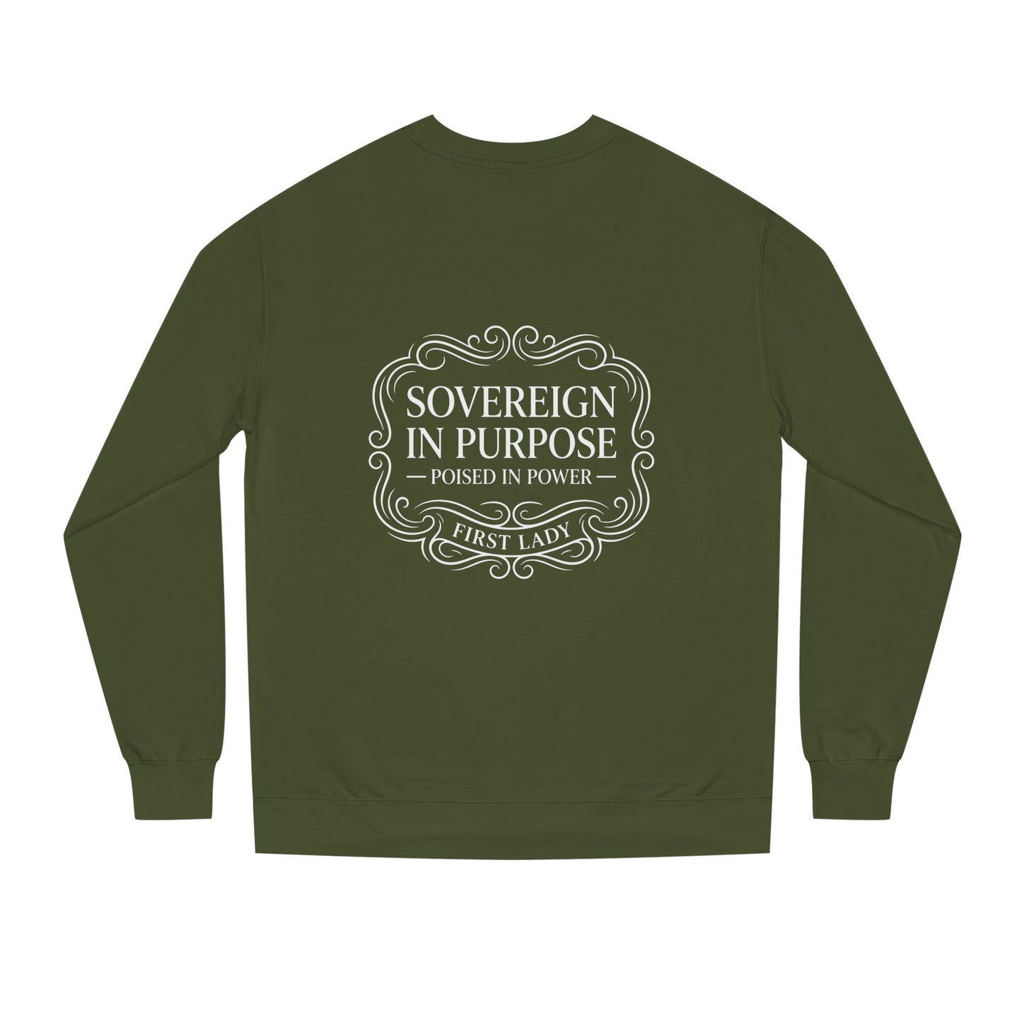 White Crewneck Sweatshirt — Subtle Embossed 'Nowhere to Be Found' Minimal Design