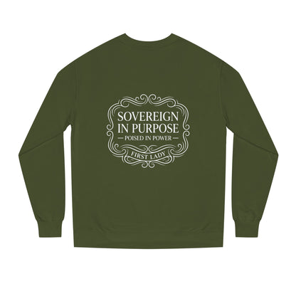 White Crewneck Sweatshirt — Subtle Embossed 'Nowhere to Be Found' Minimal Design