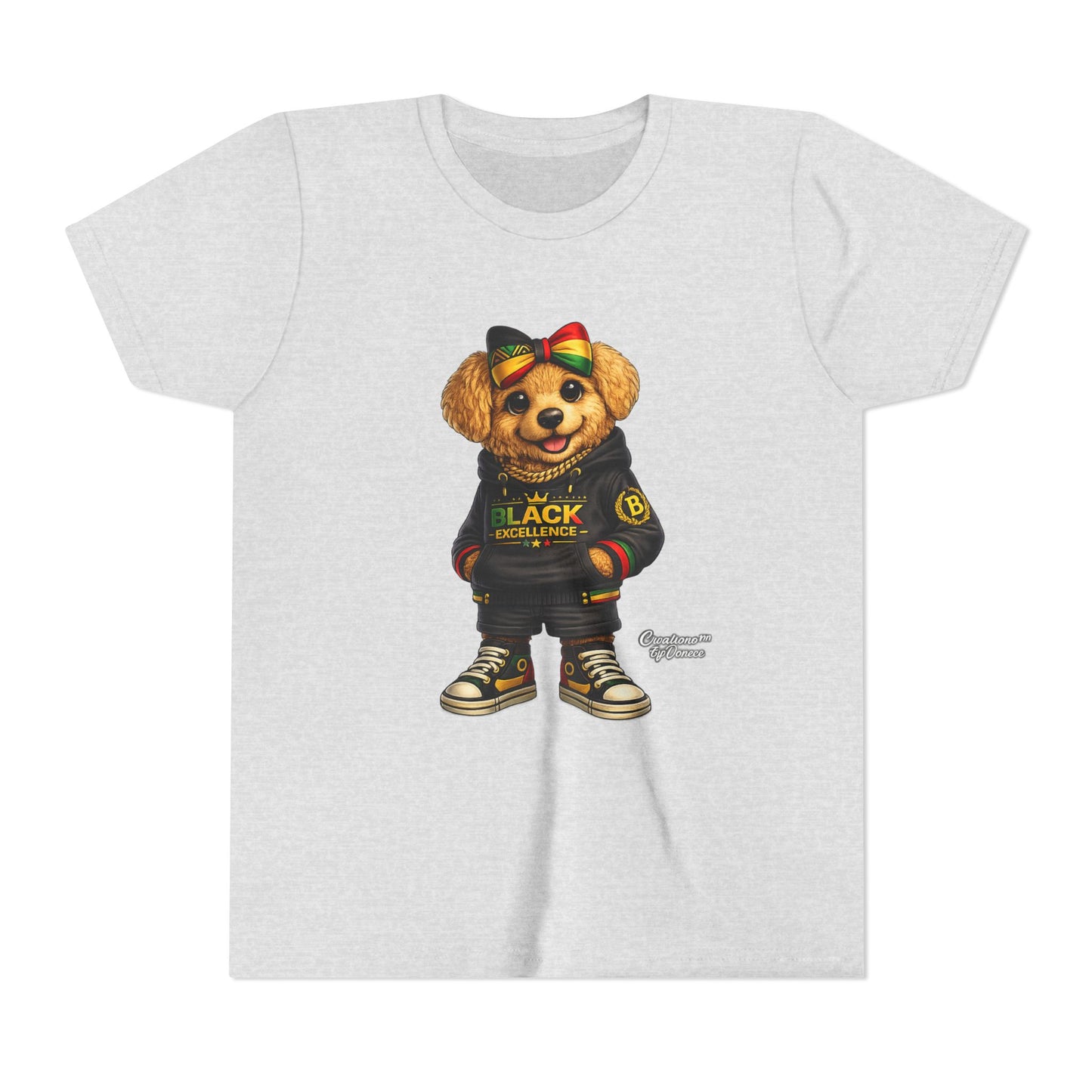 Youth Tee — Rasta Teddy "Black Excellence" Graphic Shirt