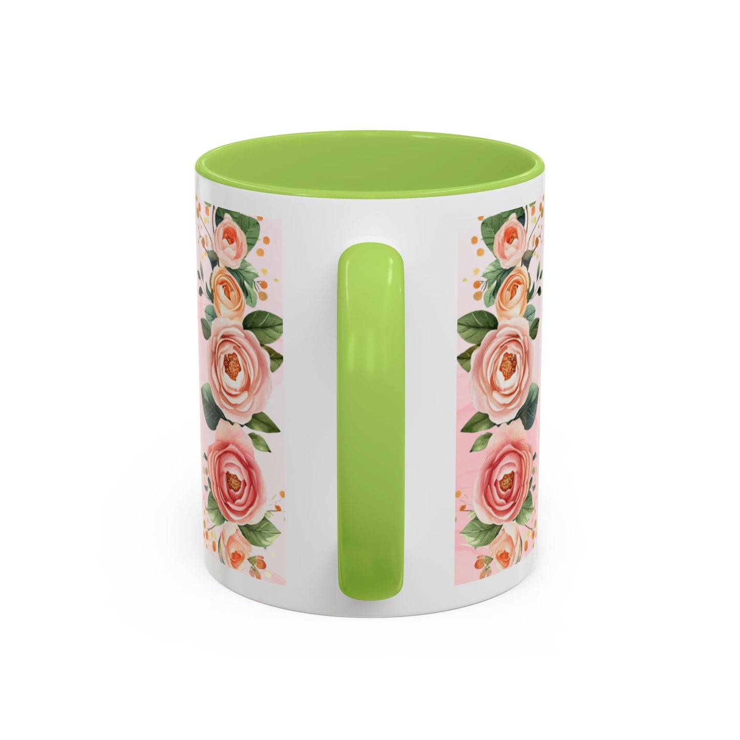 Mom Floral Accent Coffee Mug – Pink Rose Mother's Day Gift (11/15 oz)