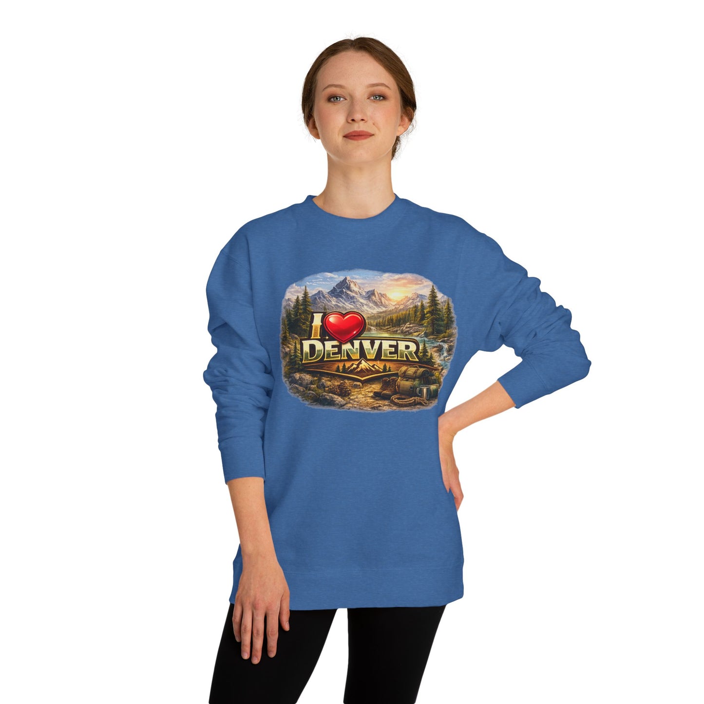 I  Denver Scenic Sweatshirt - Mountain Landscape Crewneck
