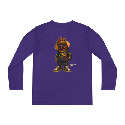 Youth Long Sleeve Tee — 'King' Bear Graphic