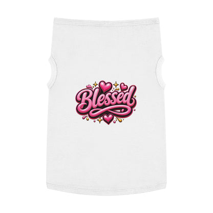 Blessed Pet Tank Top — Pink Heart Graphic Dog Shirt