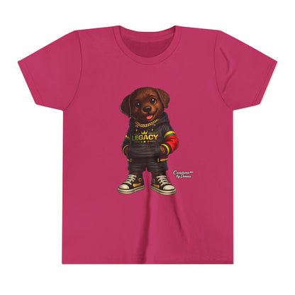 Youth Tee — Cute Rottweiler Puppy in 'Legacy' Hoodie Kids T‑Shirt