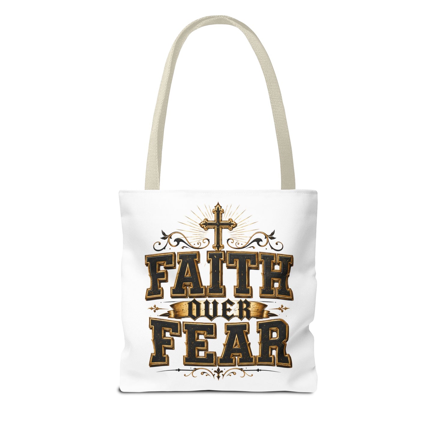 Faith Over Fear Tote Bag — Inspirational Christian Canvas Tote