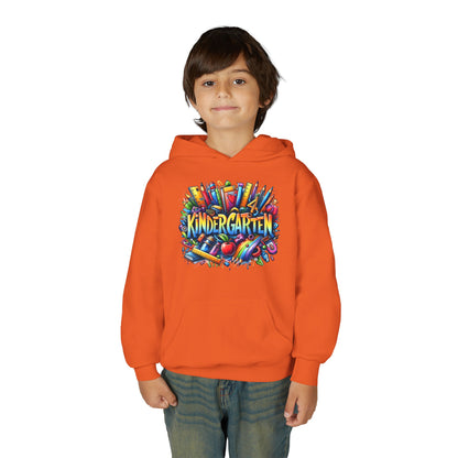 Kindergarten Kids Hoodie — Colorful School Supplies Back-to-School Sweatshirt