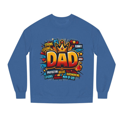 Dad Graphic Sweatshirt – Crowned 'DAD' Tribute Design for Father’s Day