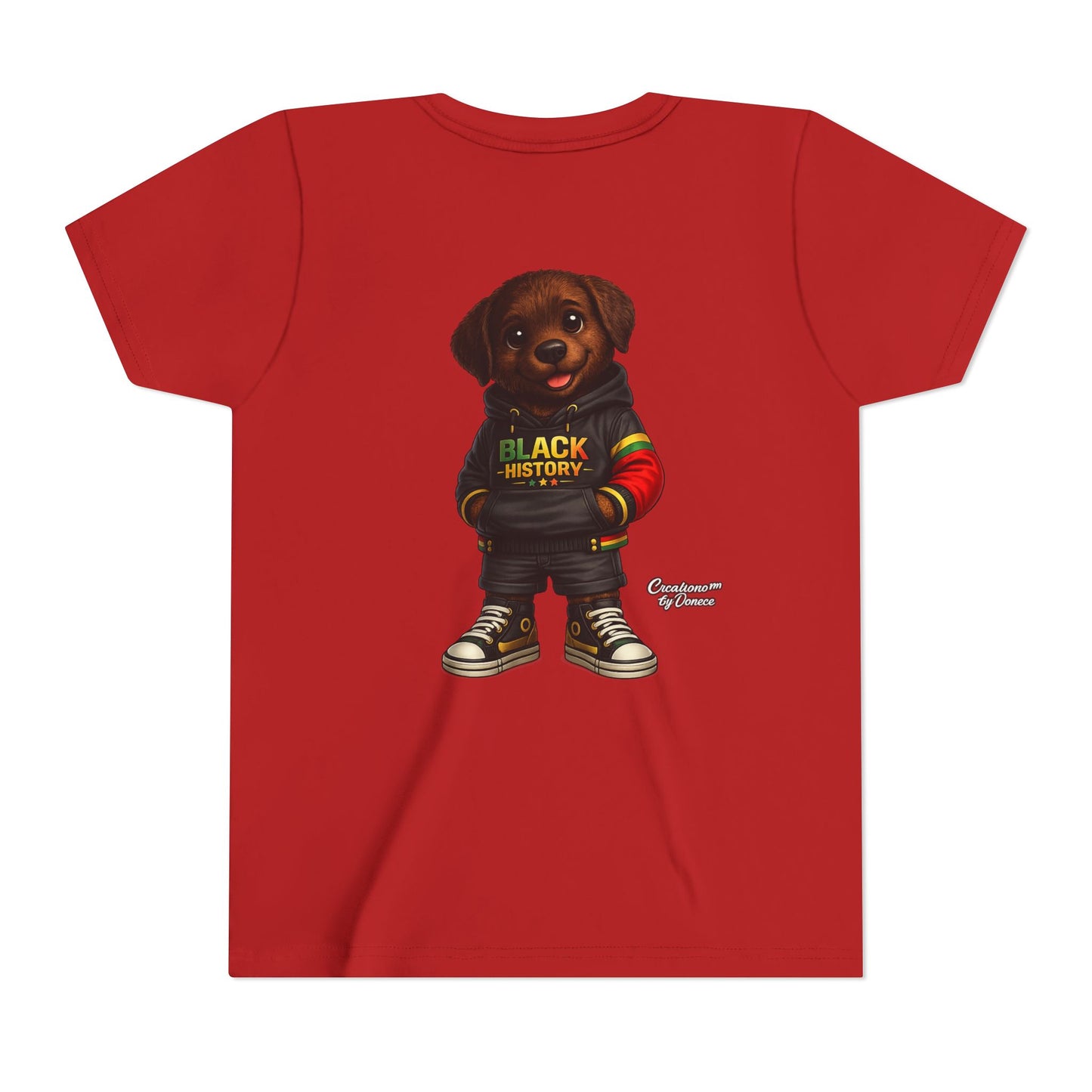 Youth Tee — Cute Puppy 'Black History' Graphic Shirt