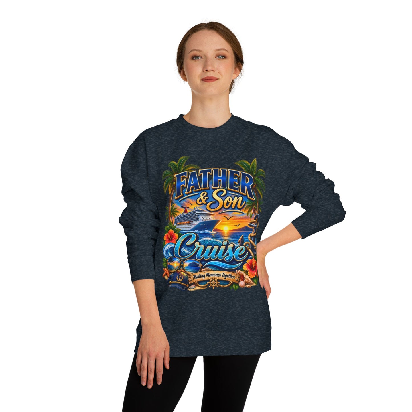 Father & Son Cruise Sweatshirt – Tropical Beach Boat Design