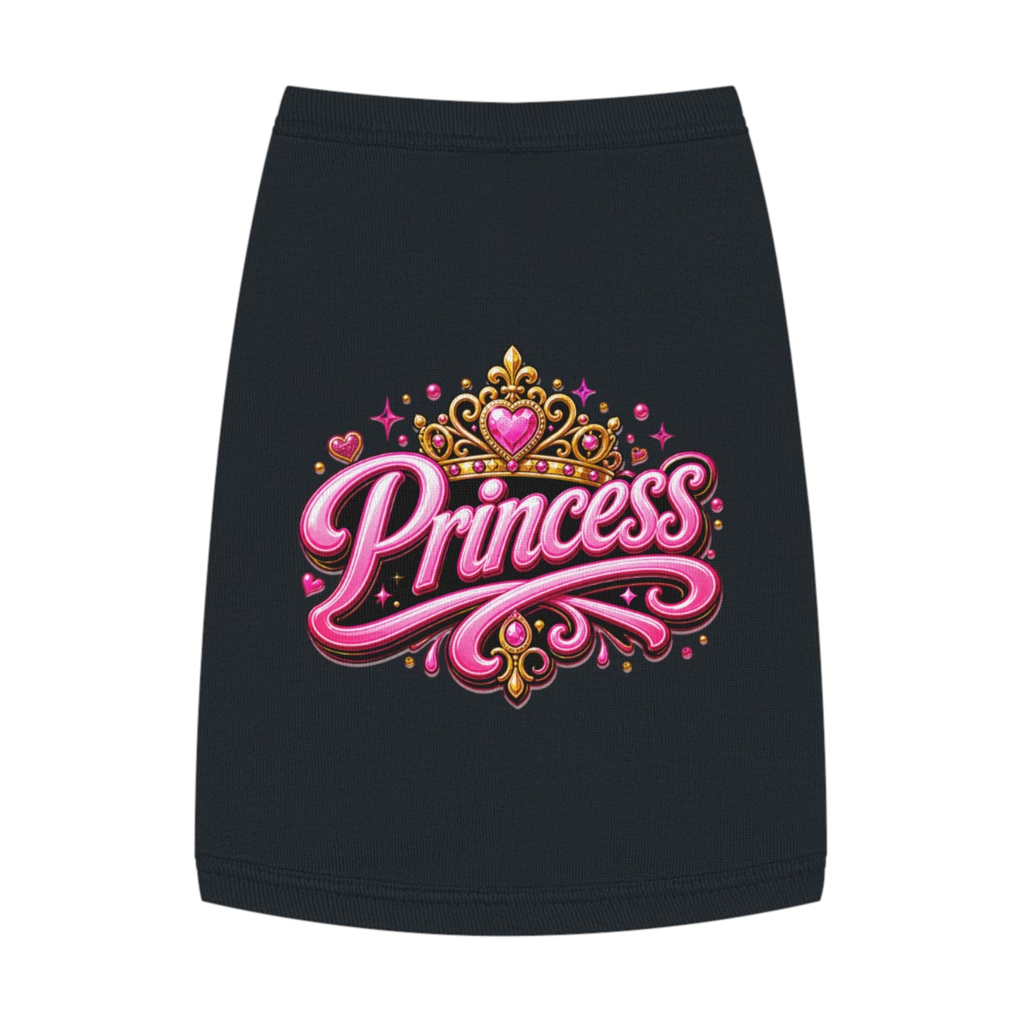 Princess Pet Tank Top - Pink Crown Graphic Dog Shirt, Cute Royal Pet Apparel for Small Dogs & Cats