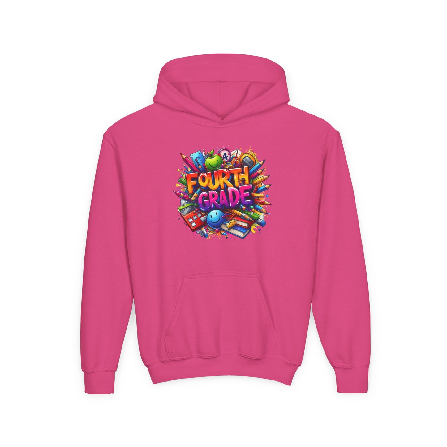 Fourth Grade Youth Hoodie — Colorful Back-to-School Kids Sweatshirt