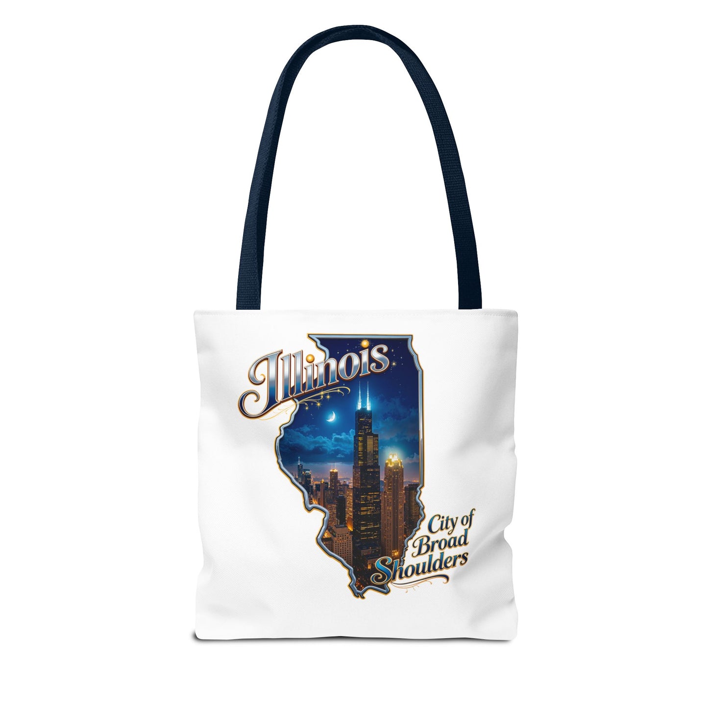 Illinois Skyline Tote Bag — "City of Broad Shoulders" Chicago Night Design