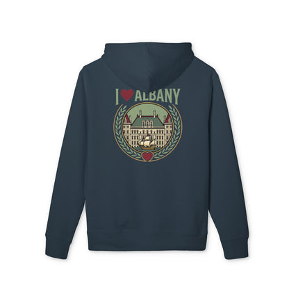 I Heart Albany Hoodie — Vintage Cityscape Pullover