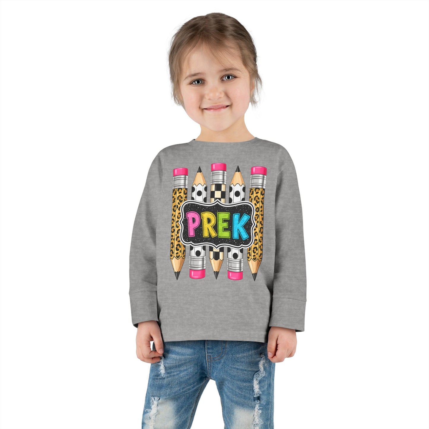 PREK Pencil Toddler Long Sleeve Tee — Cute Back-to-School Preschool Shirt