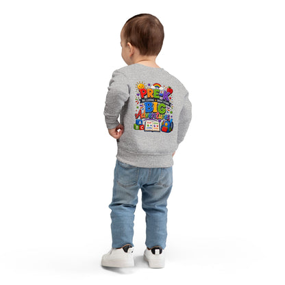 Toddler Sweatshirt — "Pre-K Big Adventures" Colorful Preschool Back-to-School Crewneck