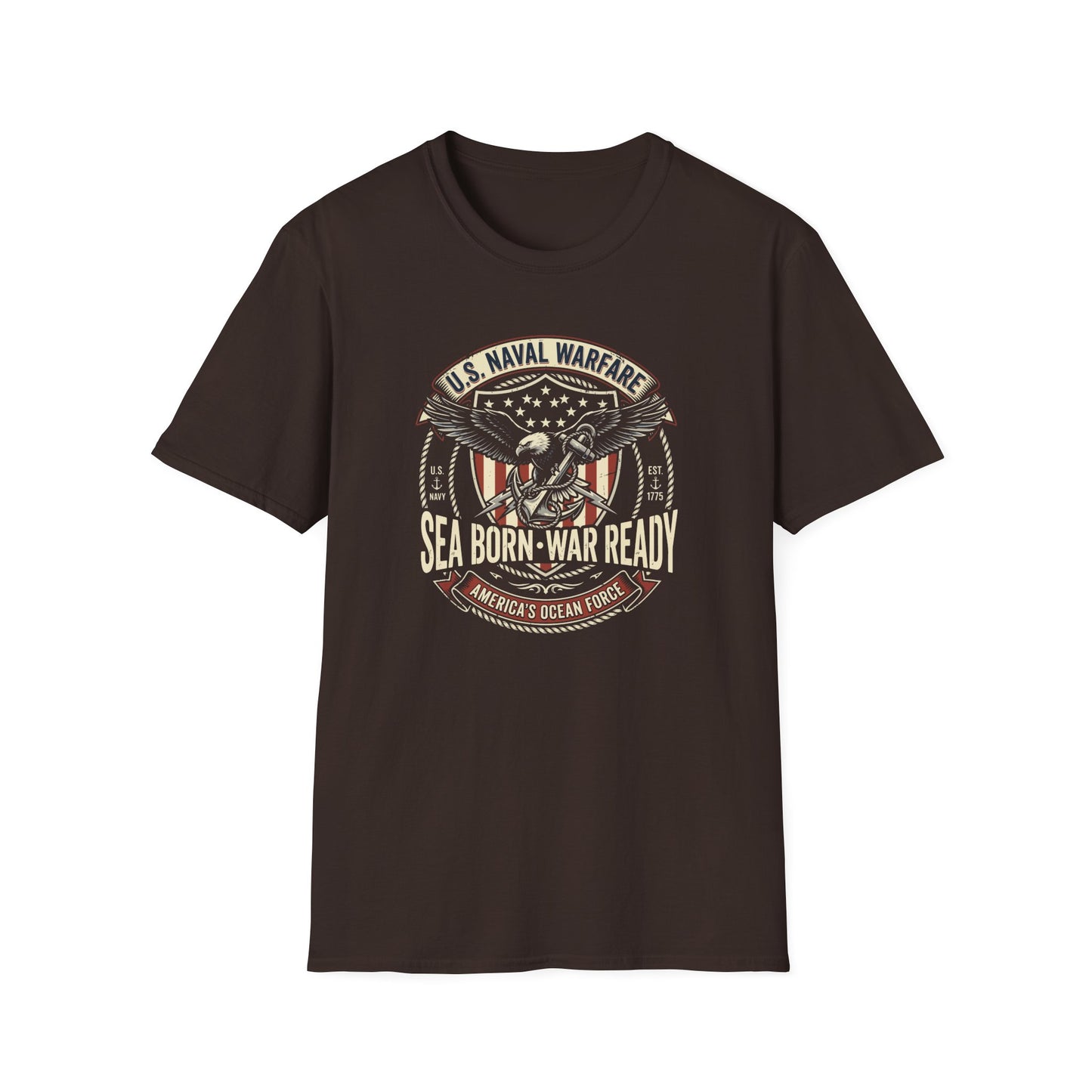 U.S. Naval Warfare Sea Born-War Ready America’s Ocean Force T-Shirt