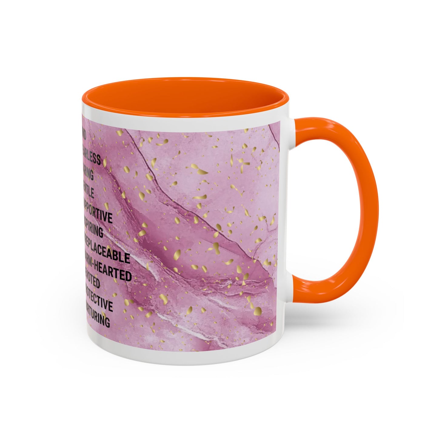 Mom Definition Accent Coffee Mug – Inspirational Pink Marble Mother’s Day Gift (11/15oz)