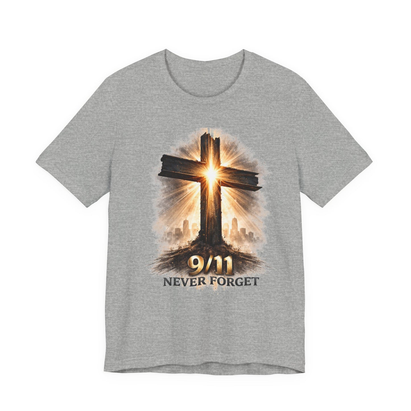 9/11 Never Forget T‑Shirt - Cross Memorial Tee