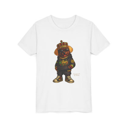 Youth Tee — 'Lil King' Crowned Bear Graphic Shirt