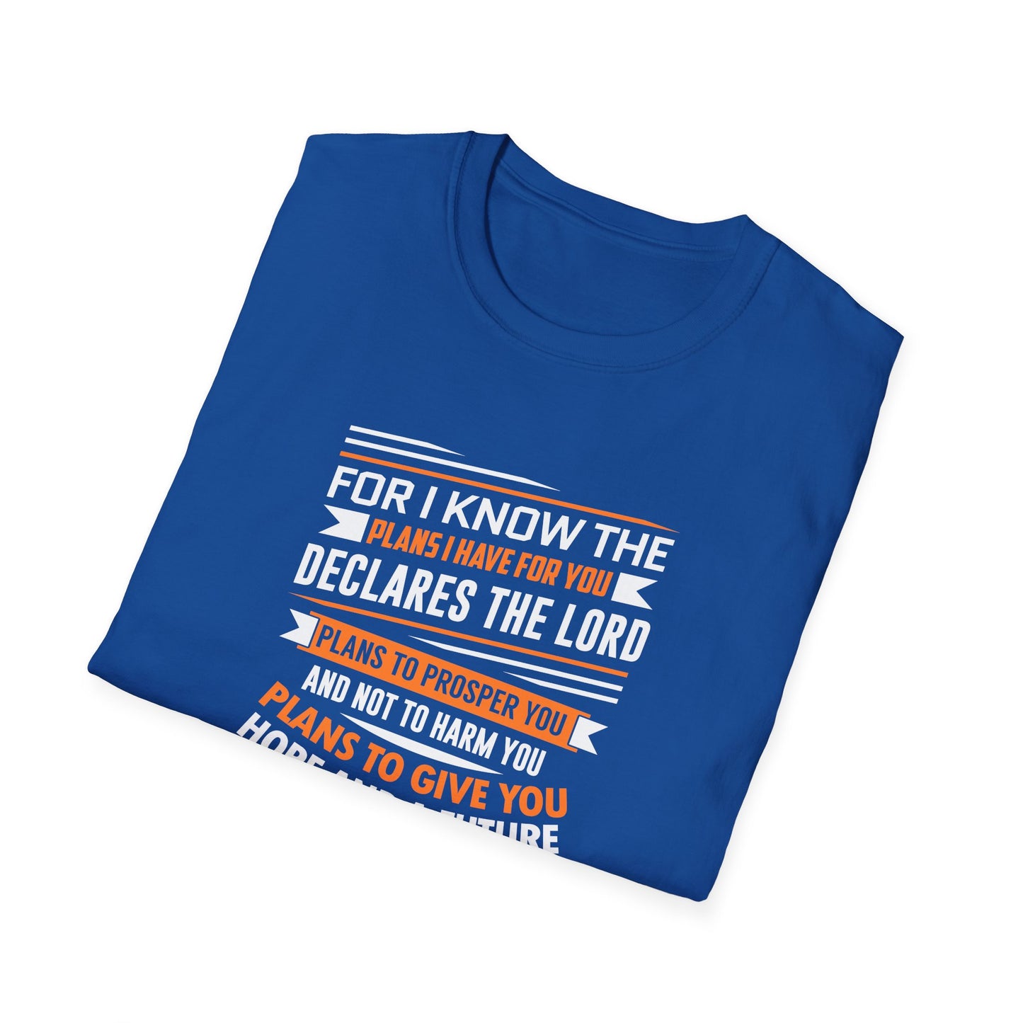 For I Know the Plans I Nave for You Declares the Lord Plans to Prosper You and Not to Harm You Plans to Give You Hope and a Future T-Shirt