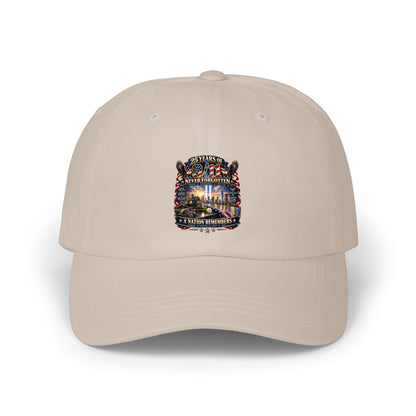 Dad Cap — Vintage Fireworks Night Skyline Embroidered Hat