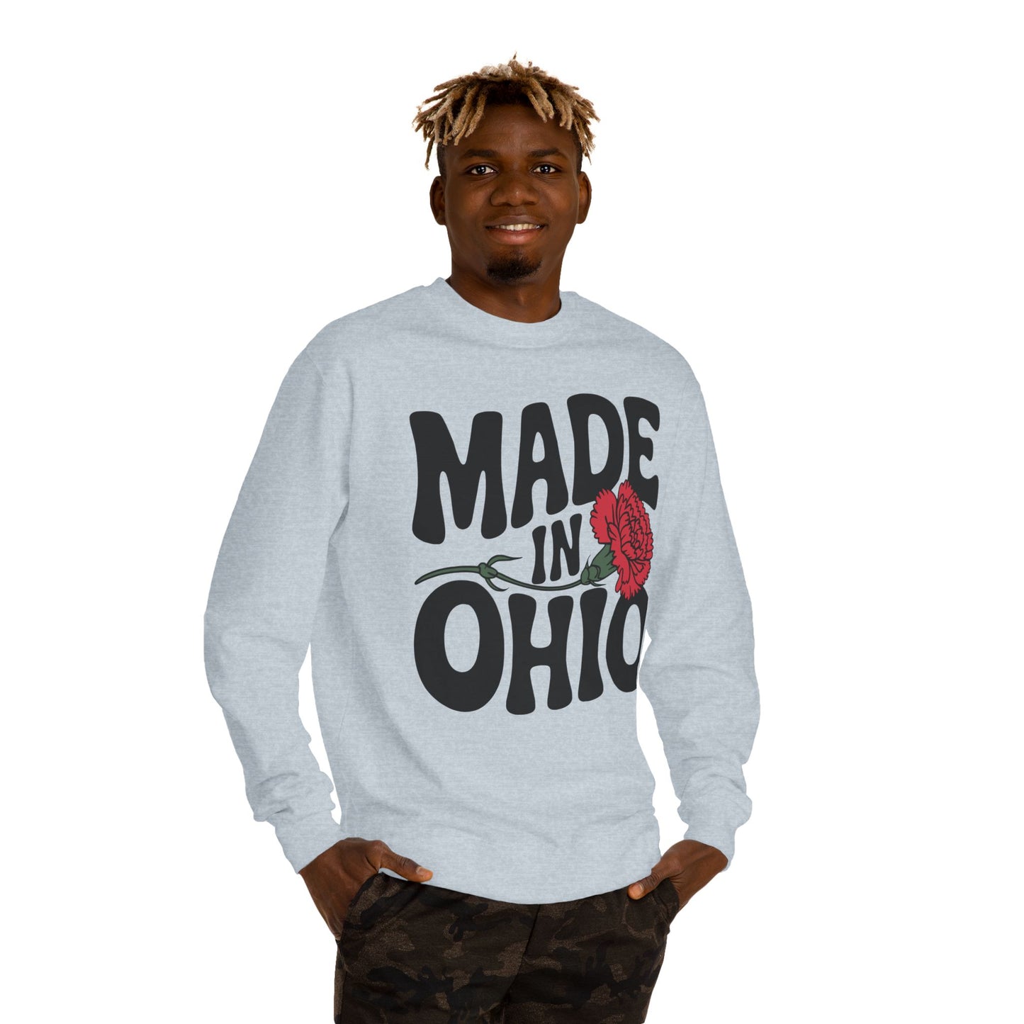Made in Ohio Sweatshirt — Retro Floral State Pride Crewneck