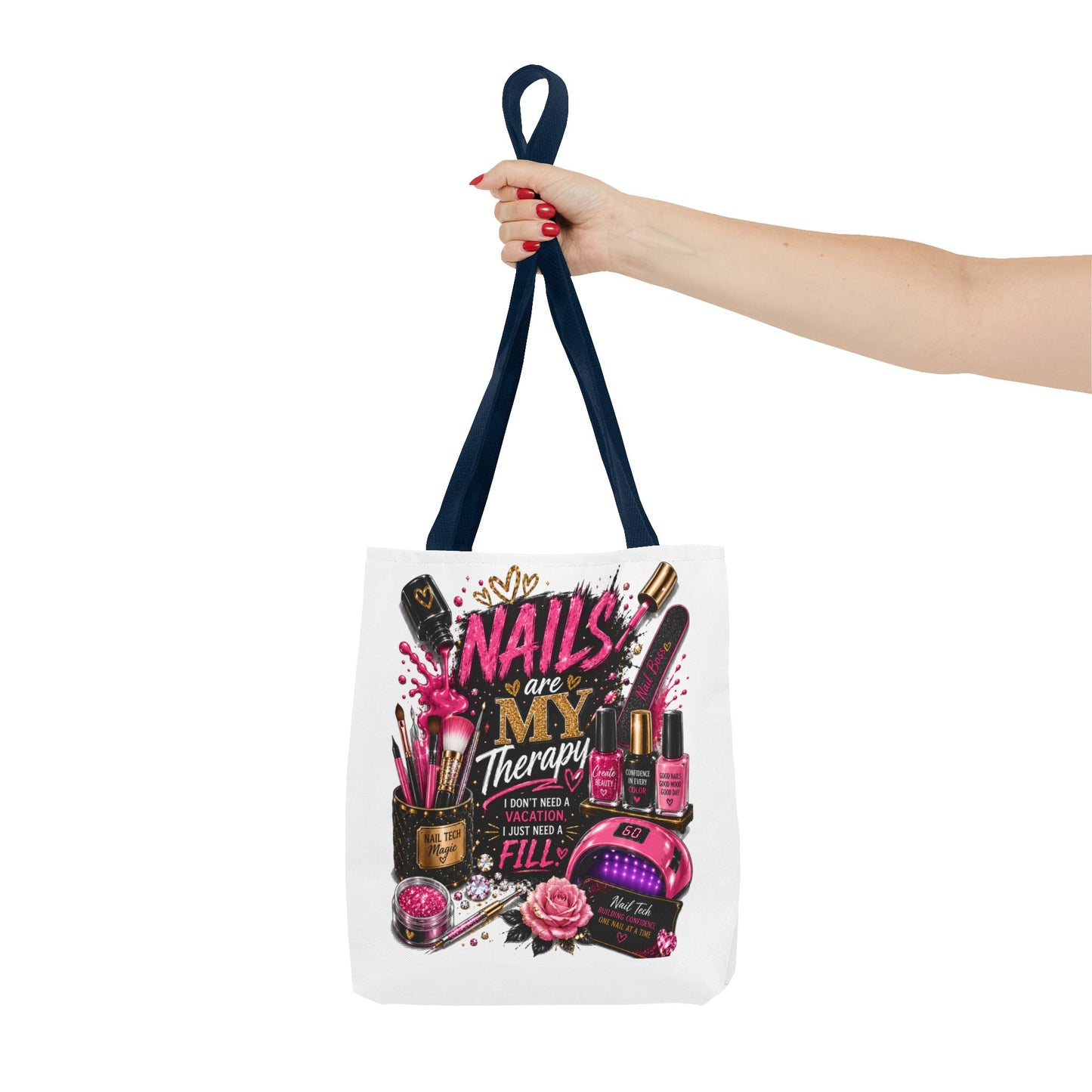 Nails Are My Therapy Tote Bag — Nail Tech Cosmetic Makeup Salon Gift