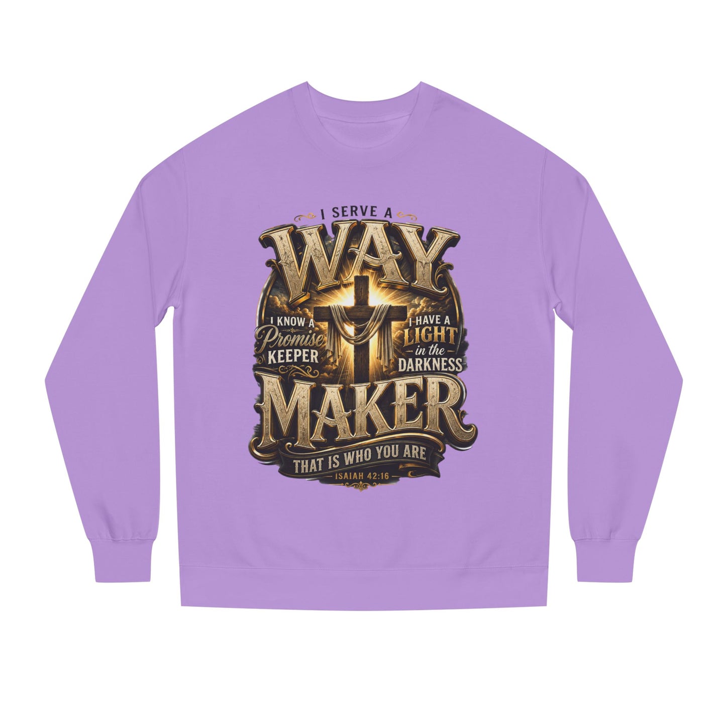 Way Maker Christian Sweatshirt — 'I Serve a Way Maker' Inspirational Crewneck