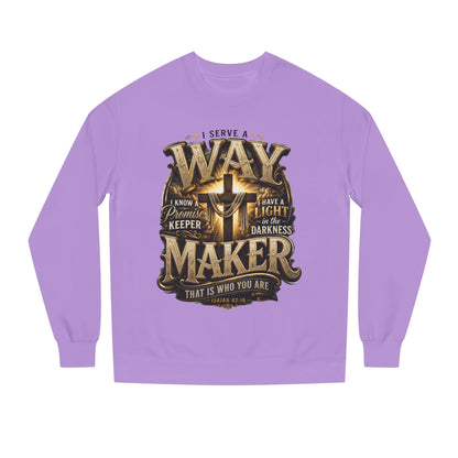 Way Maker Christian Sweatshirt — 'I Serve a Way Maker' Inspirational Crewneck