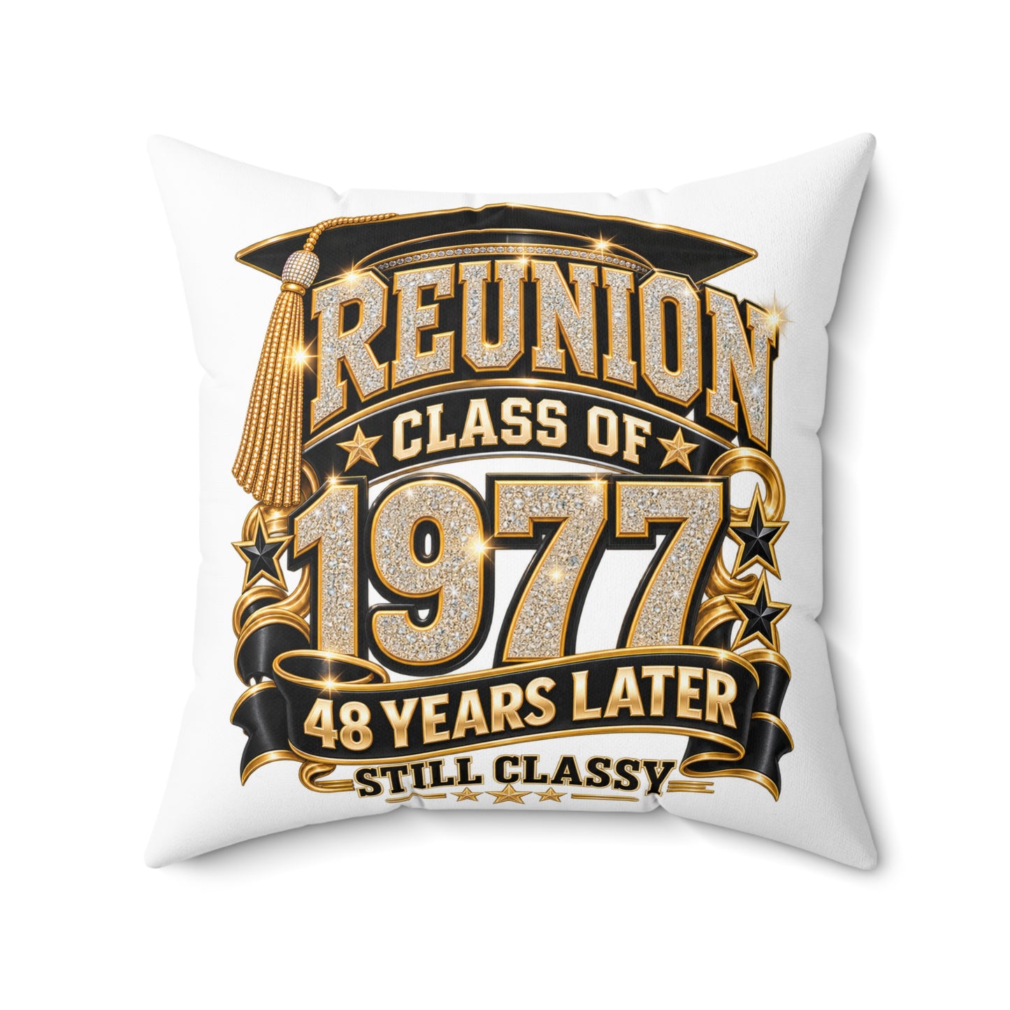 Class of 1977 Reunion Throw Pillow – 48 Years Later Still Classy