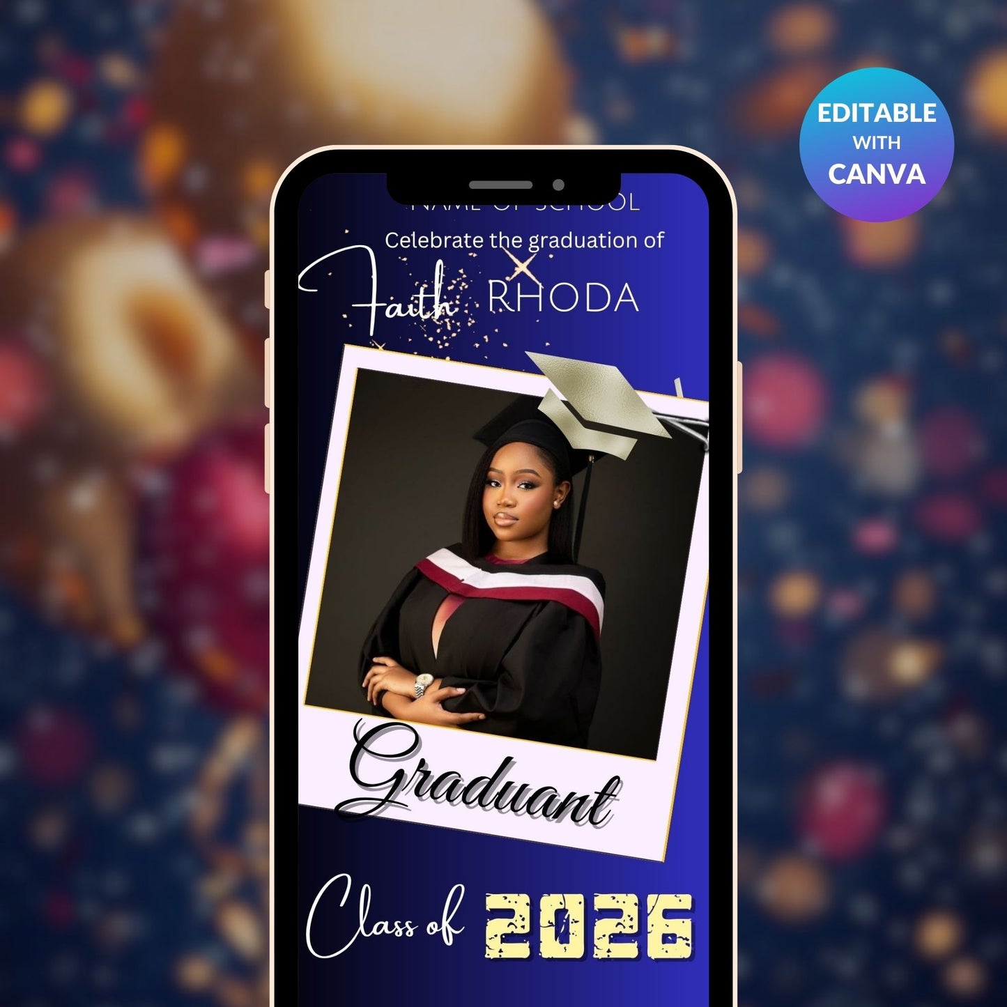Animated Graduation Invitation Video Template | Editable Digital Invite for Graduation Party