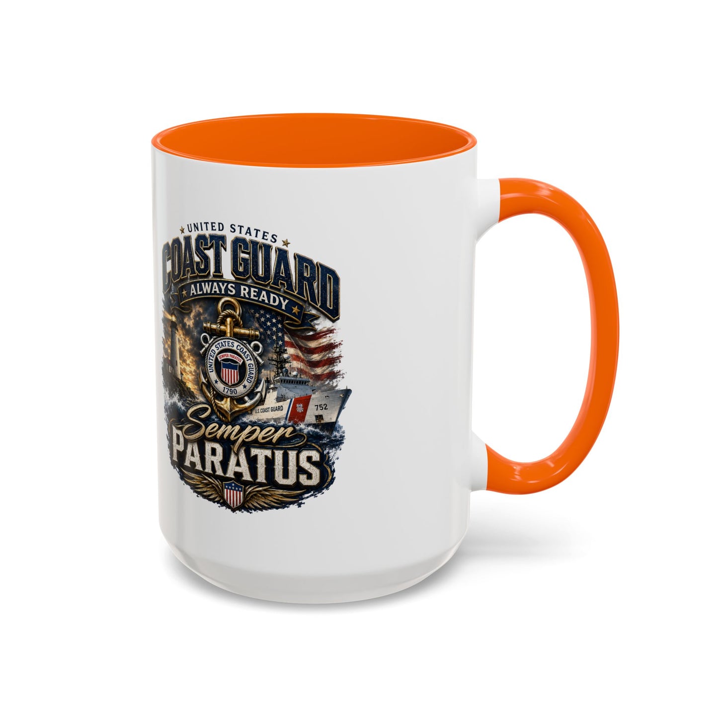 Coast Guard Semper Paratus Accent Coffee Mug – Patriotic Military Gift (11/15oz)