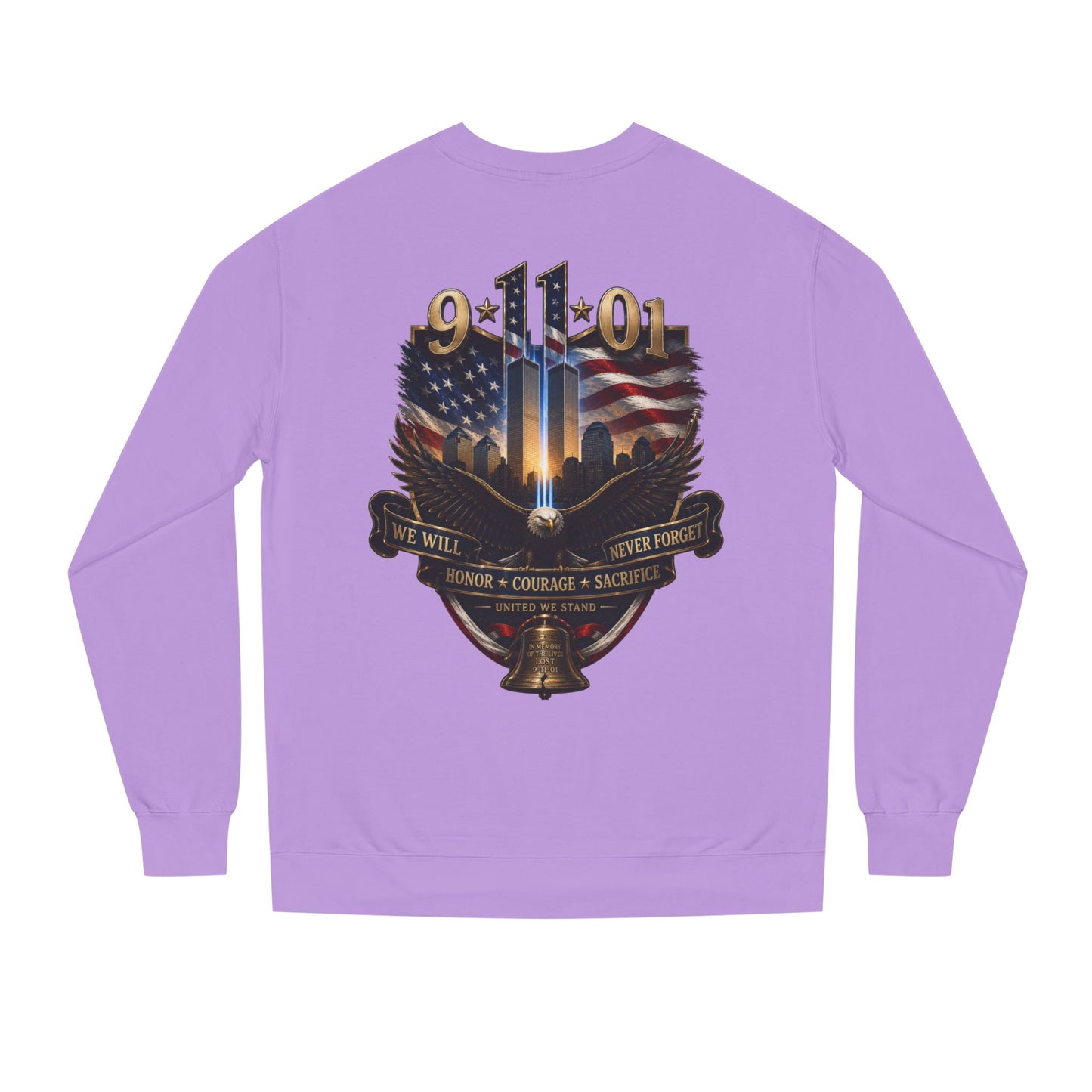 9/11 Memorial Sweatshirt — We Will Never Forget Tribute Crewneck