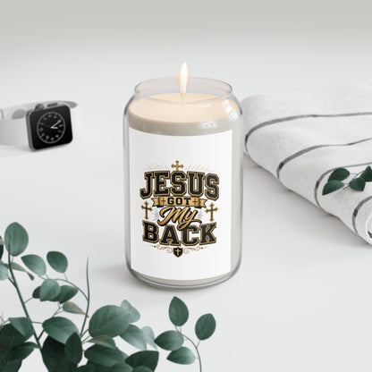 Jesus Got My Back Scented Soy Candle — 13.75oz Inspirational Faith Candle