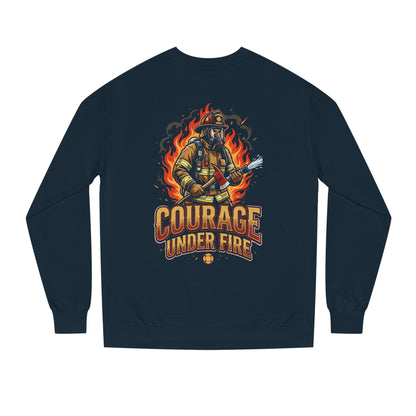 Firefighter Crewneck Sweatshirt — "Courage Under Fire" Graphic