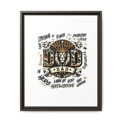 Framed Matte Canvas 'Best Ever DAD' Wall Art – Lion King Design, Father’s Day Gift