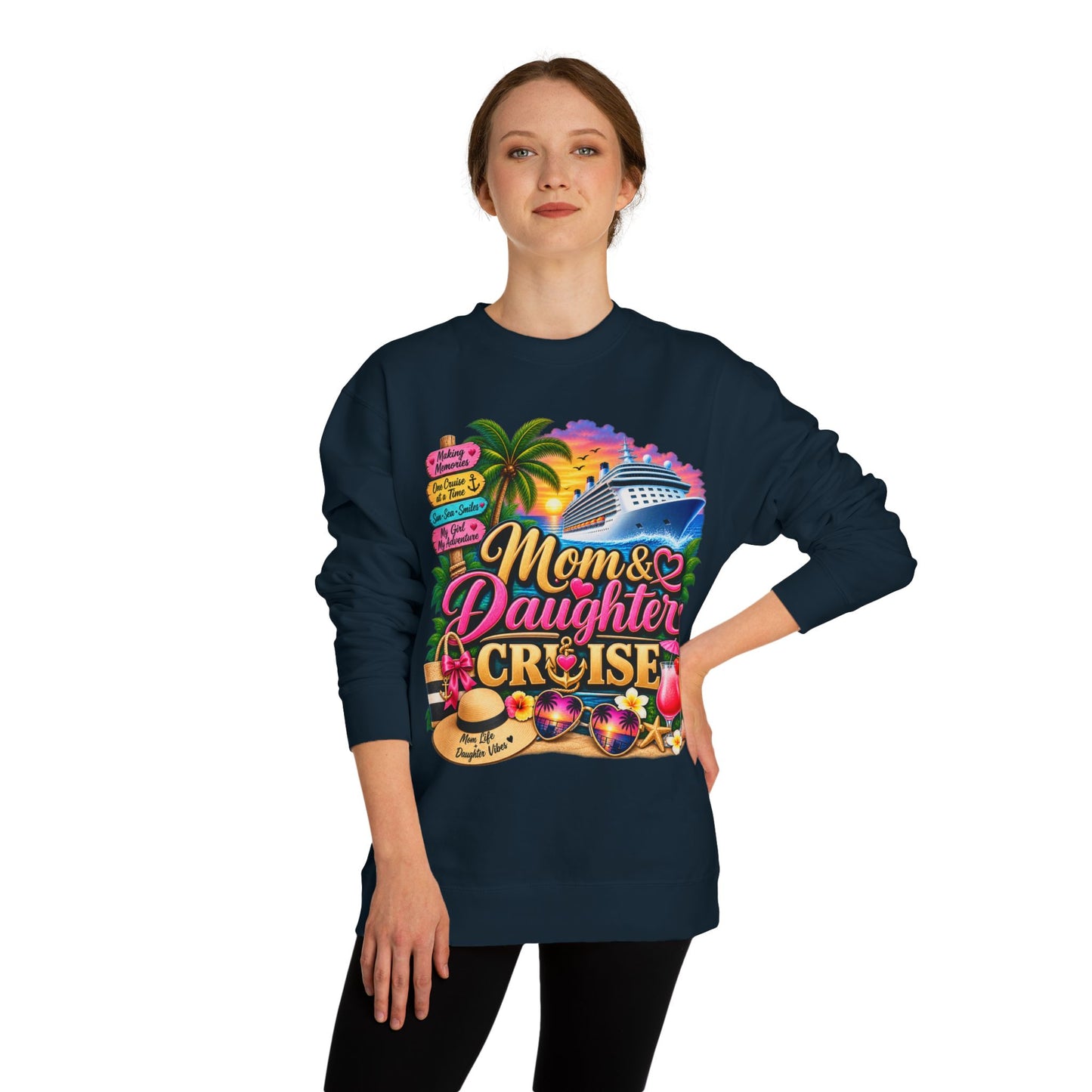 Mom & Daughter Cruise Sweatshirt — Tropical Vacation Cruise Crewneck