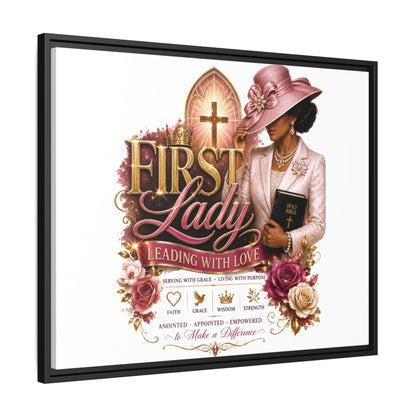 First Lady Faith Canvas Print — "First Lady: Leading With Love" Framed Matte Wall Art