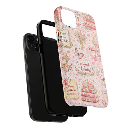 Anchored In Christ Phone Case | Christian floral iPhone Case