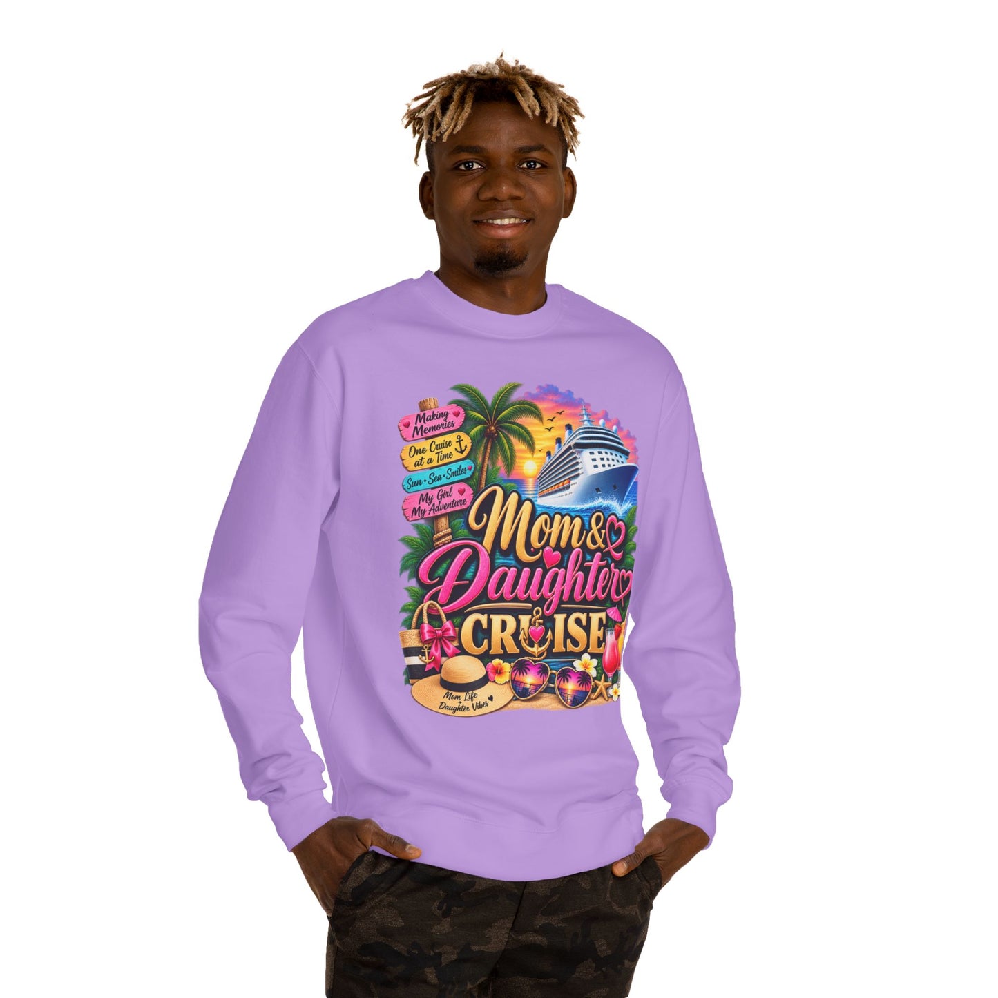 Mom & Daughter Cruise Sweatshirt — Tropical Vacation Cruise Crewneck