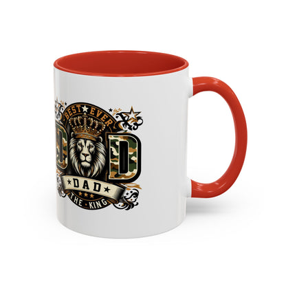 Dad Coffee Mug — "Best Ever Dad" Lion Crest Accent Mug (11/15oz)